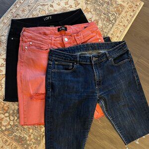 3-Pack Denim Shorts Bundle – Size 29/30” Waist – Loft, Buffalo, Zara